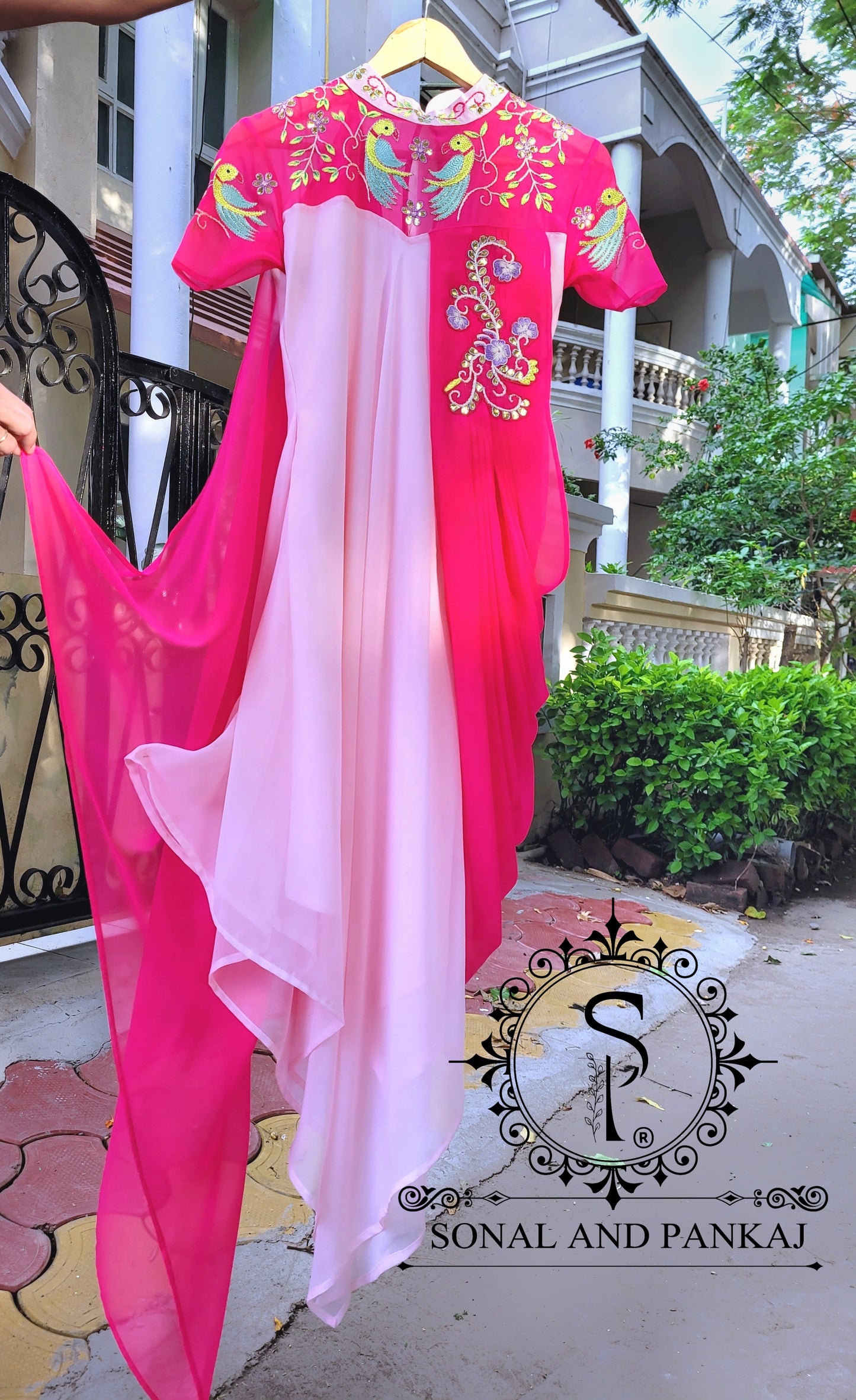 Gorgeous Gotta Patti Hand Embroidered Drape Kurti - RW01462