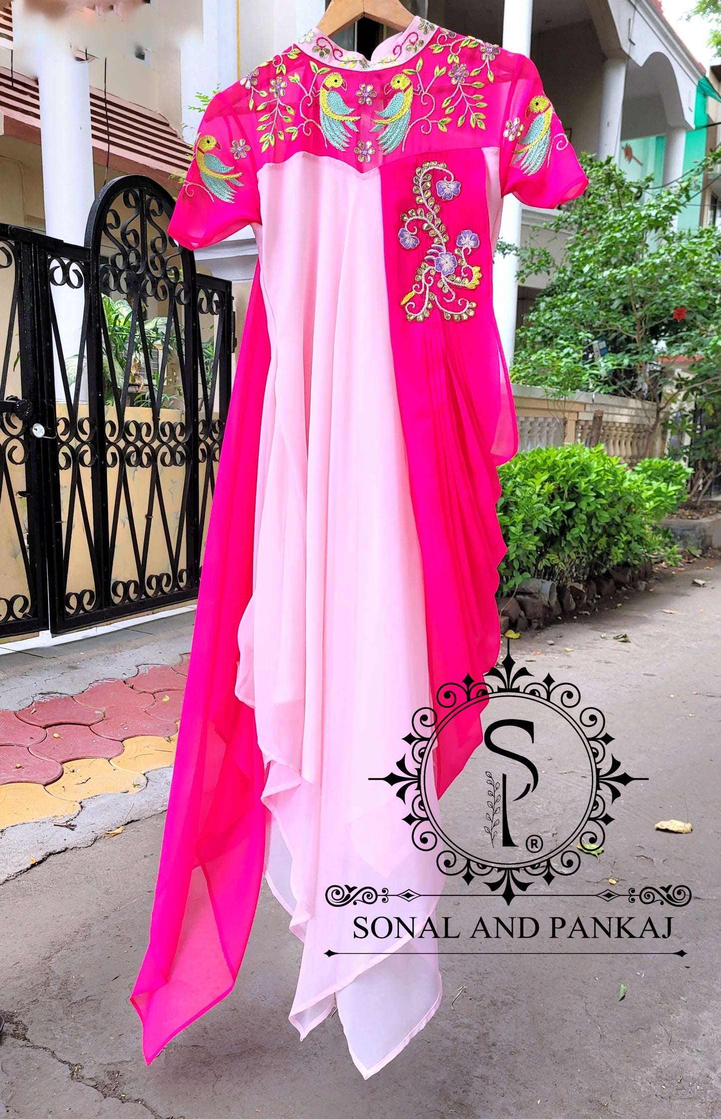 Gorgeous Gotta Patti Hand Embroidered Drape Kurti - RW01462