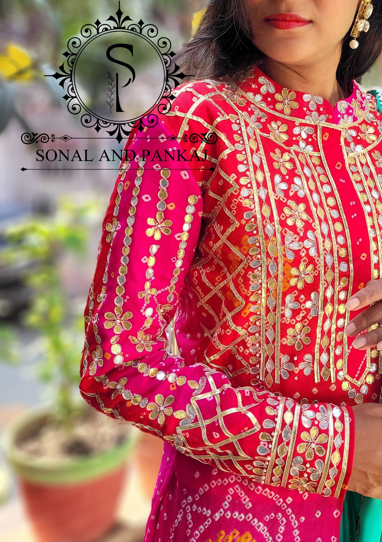 Pur Bandhej Kurti avec un beau Saree - SA00940