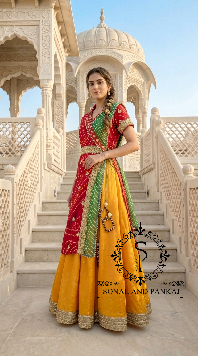 Traditions Of India Bandhani Print Indowestern Dress - LH01837