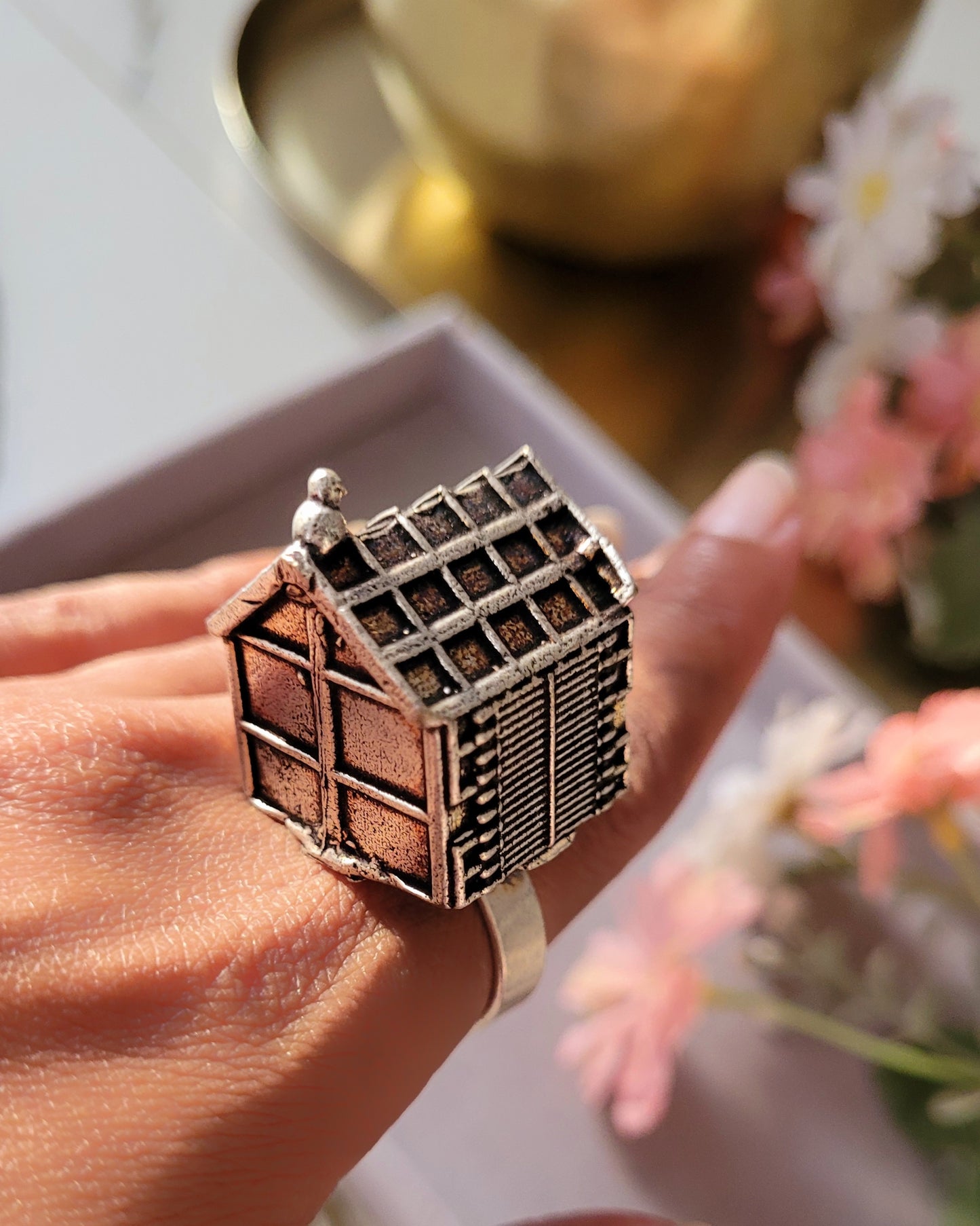 Oxidized Antique Ring (Size Adjustable) - RG01343