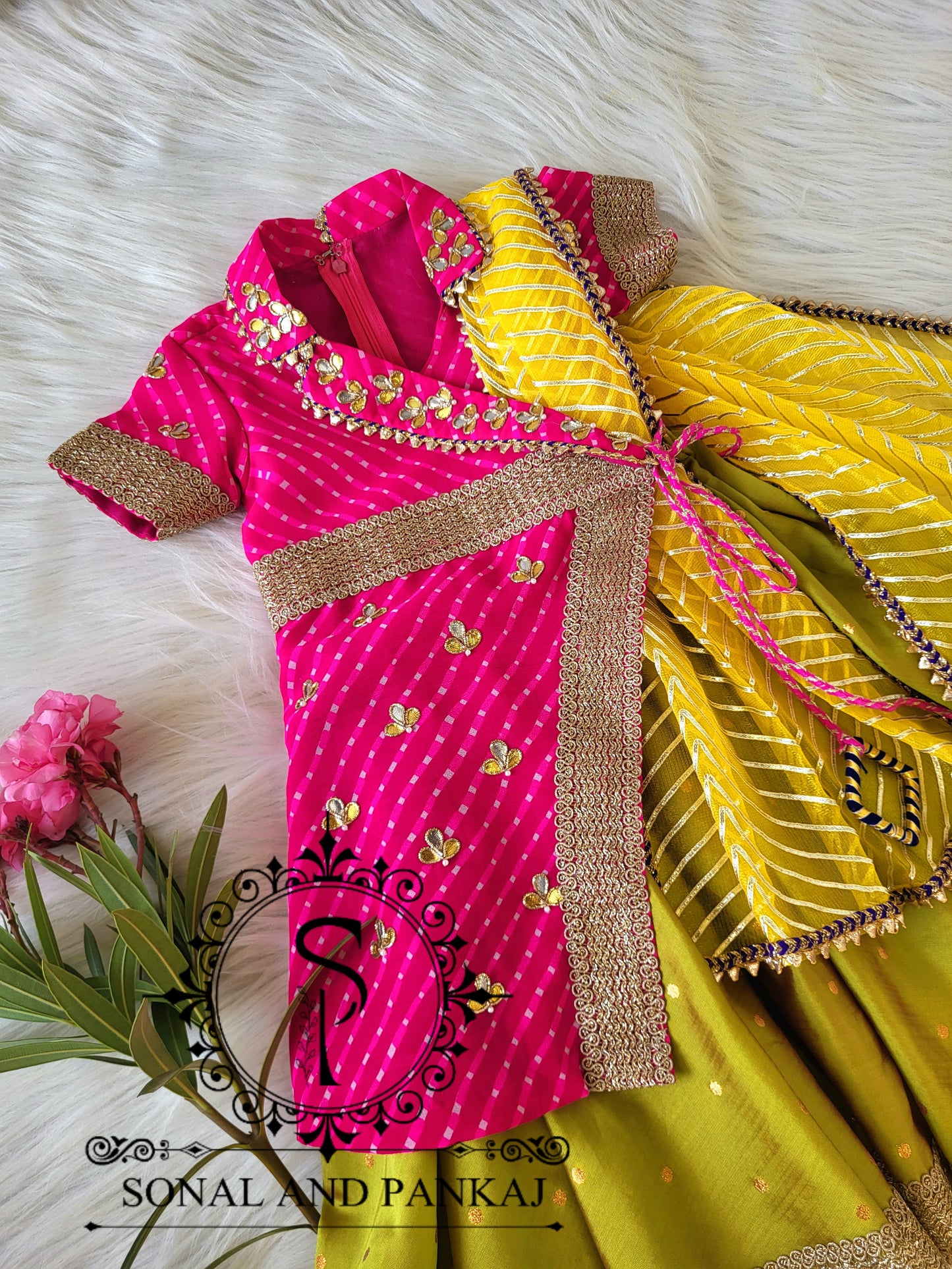 Traditions Of India Kids Moothra Print Indowestern Dress - KD01421