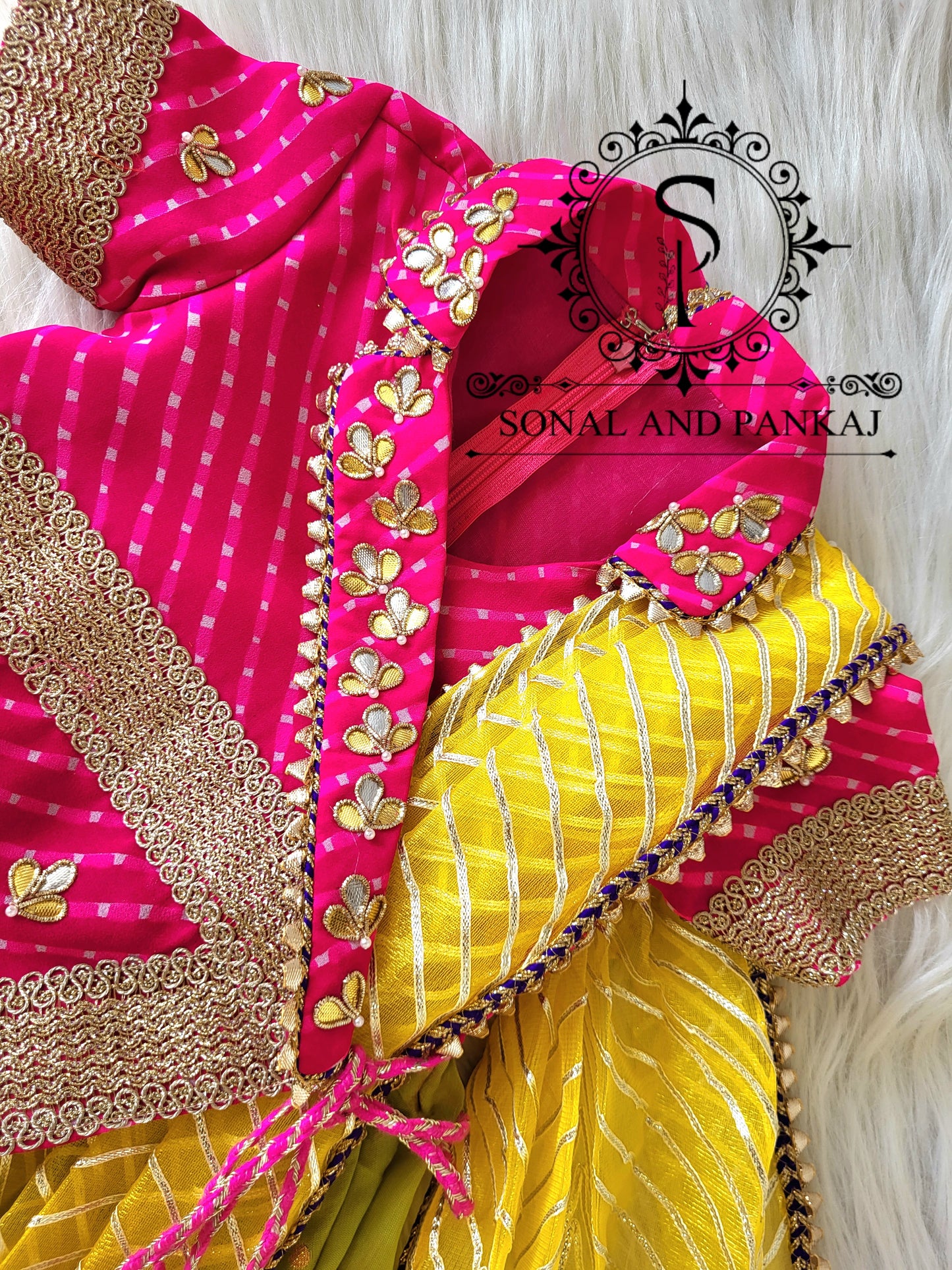 Traditions Of India Kids Moothra Print Indowestern Dress - KD01421