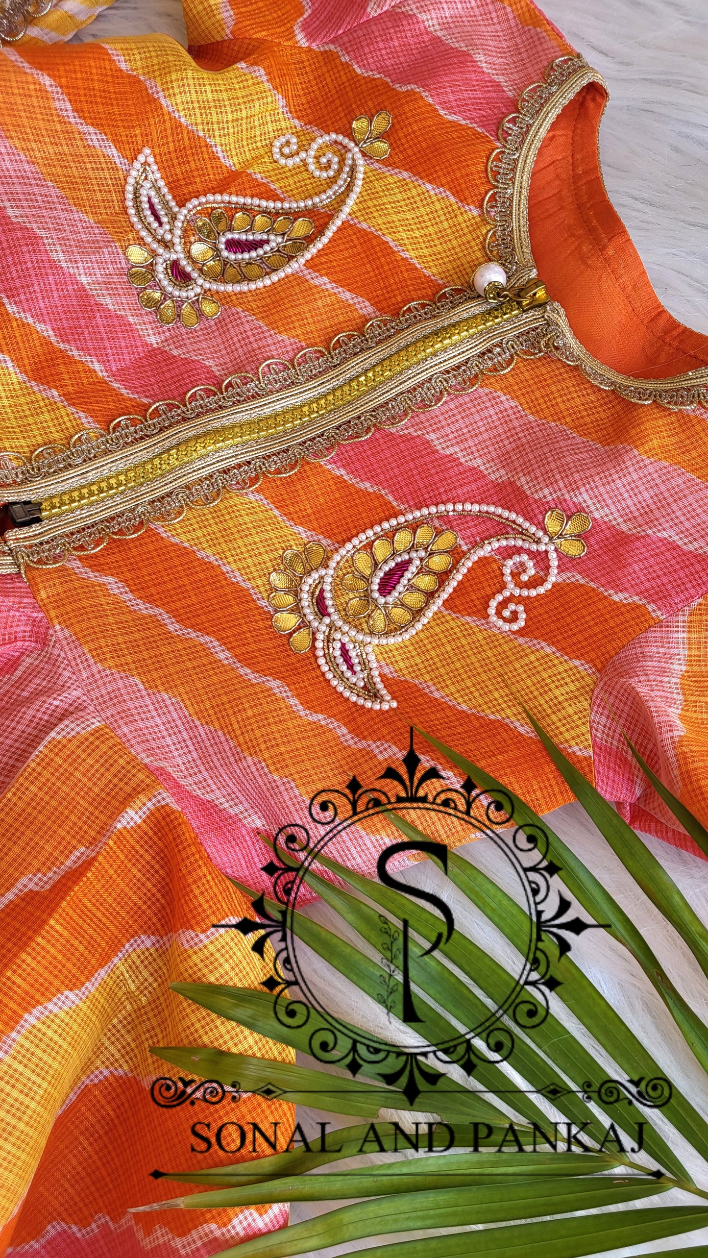 Orange & Yellow Kids Lehenga Choli - KD01424