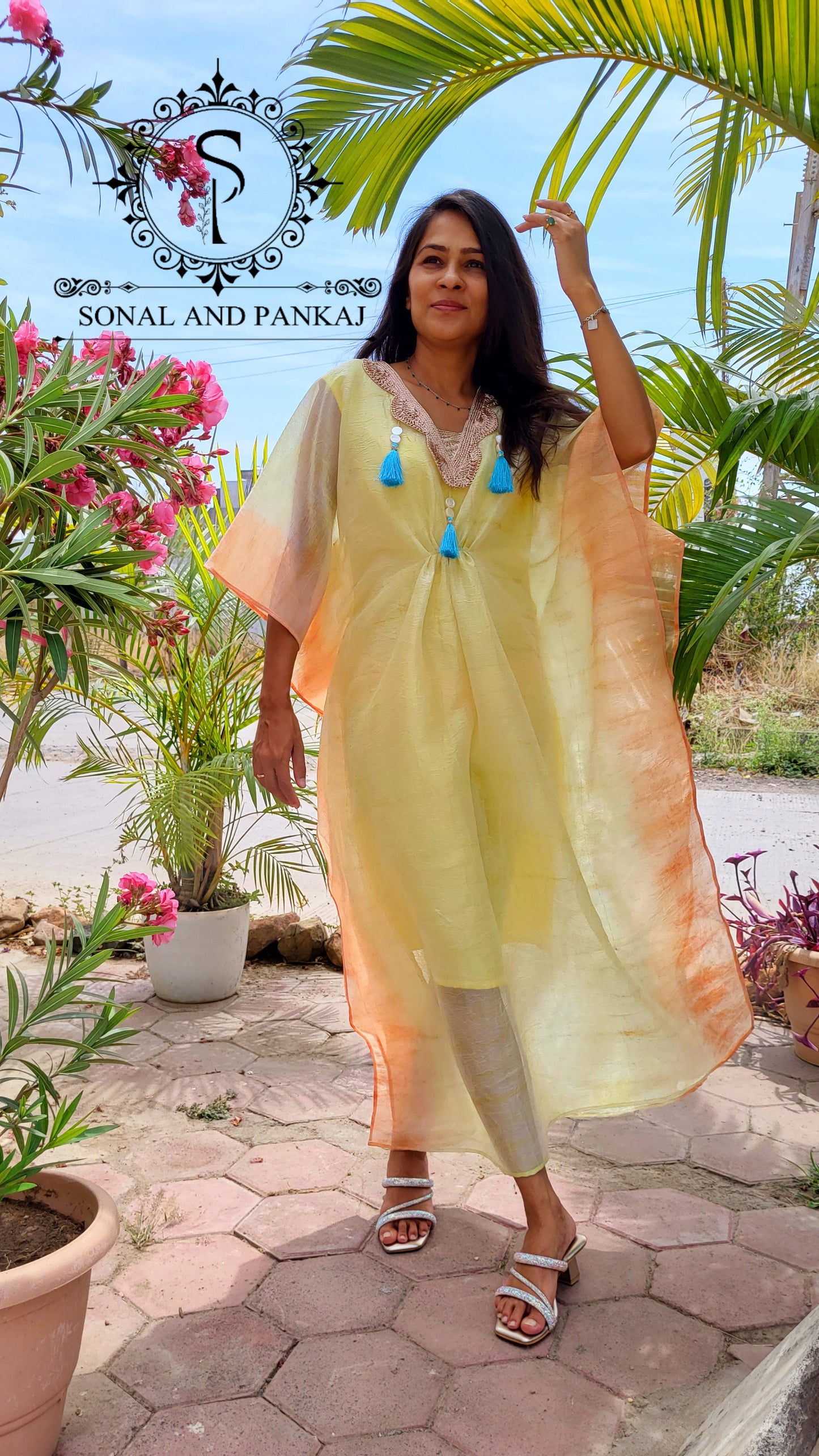 Crushed Organza Resort Wear Kaftan - RW01461