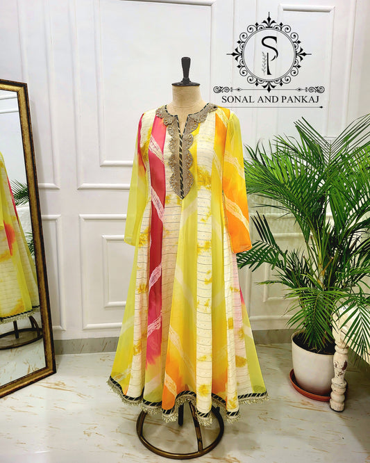 Designer Yellow Anarkali - KT01553