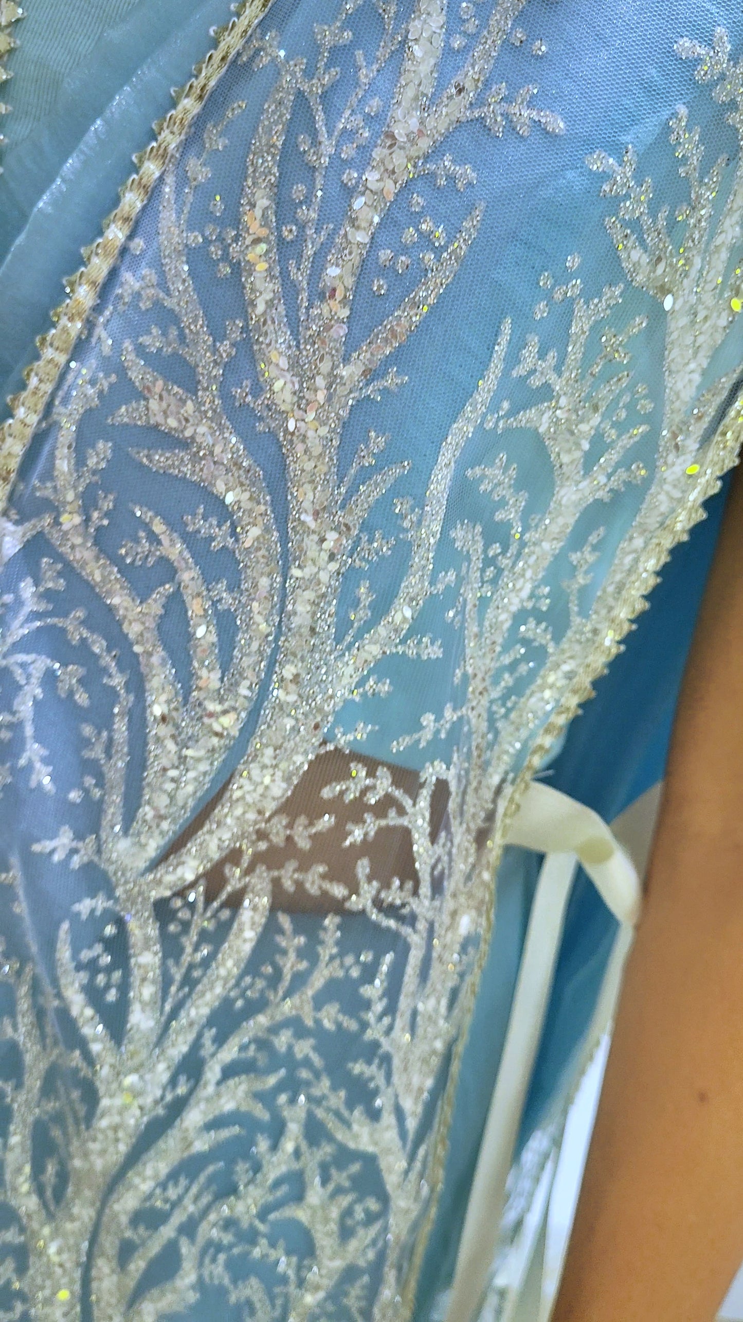 Galaxy - Pre-pleated Jacket Saree - SA01598 (Sky Blue)