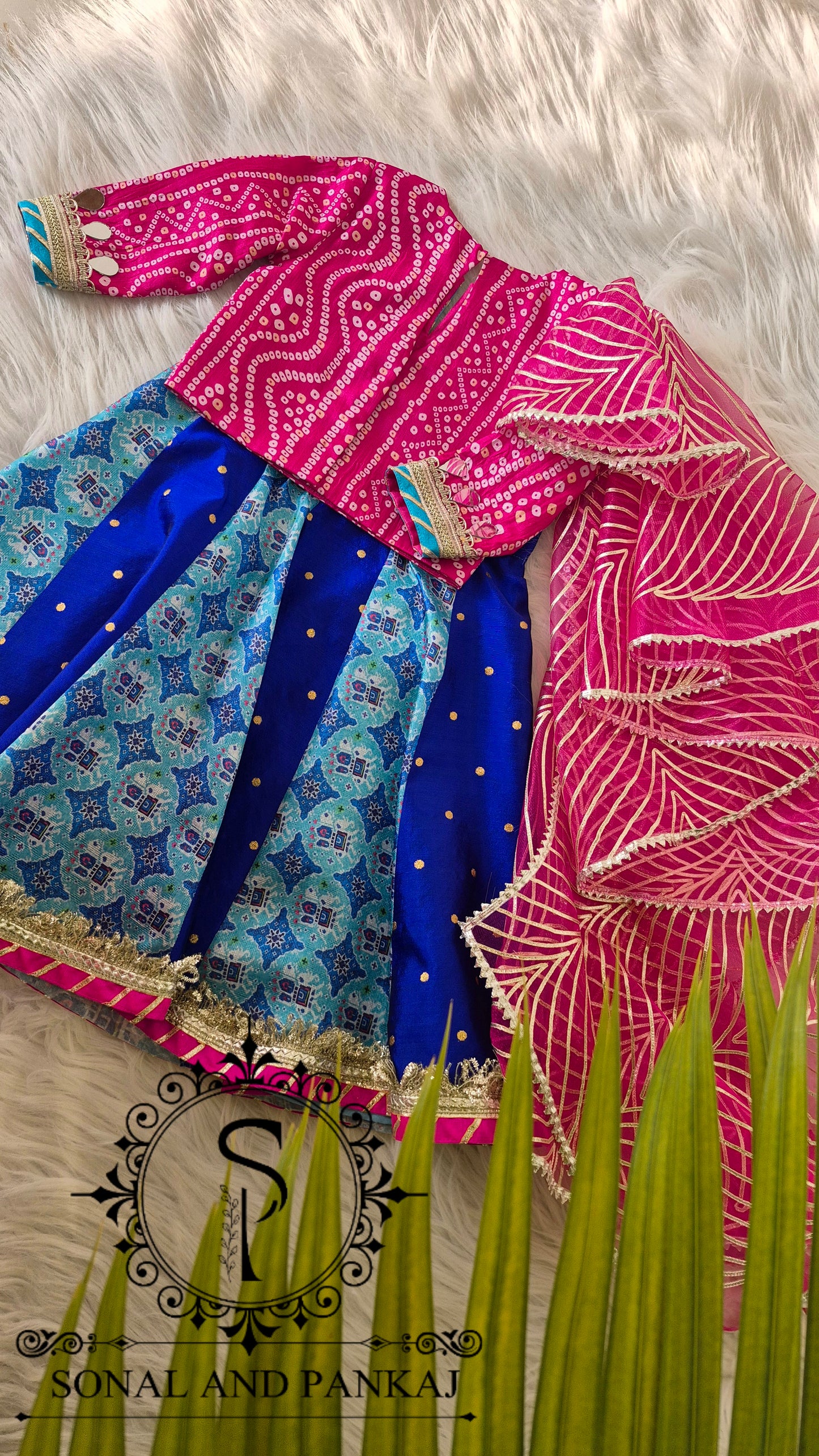 Kutch Ki Kudi - Bandhani Blouse & Patola Kalidaar Lehenga With Ruffled Duppatta - KD01620