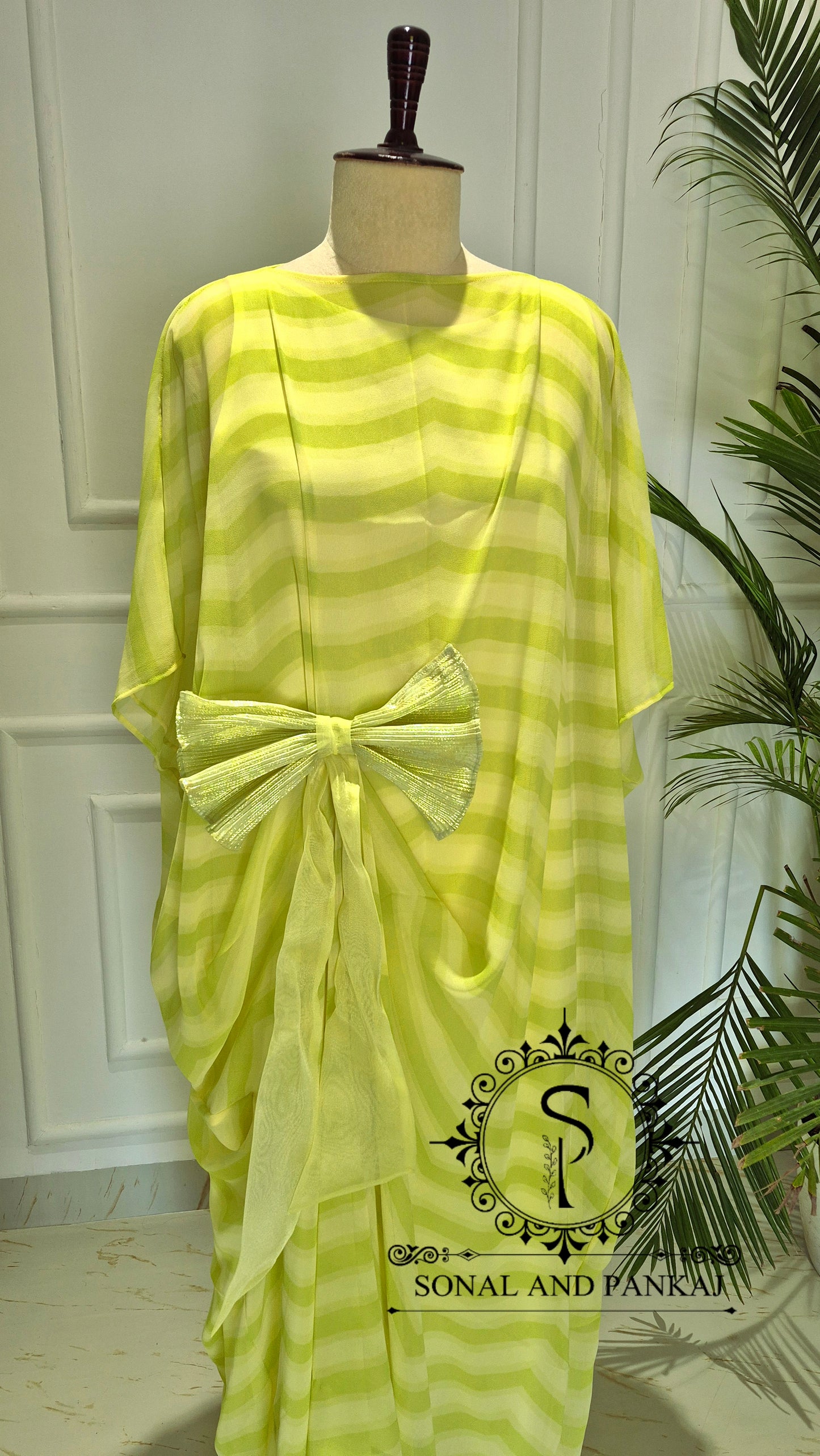 Caftan bleu à imprimé floral - RW01098