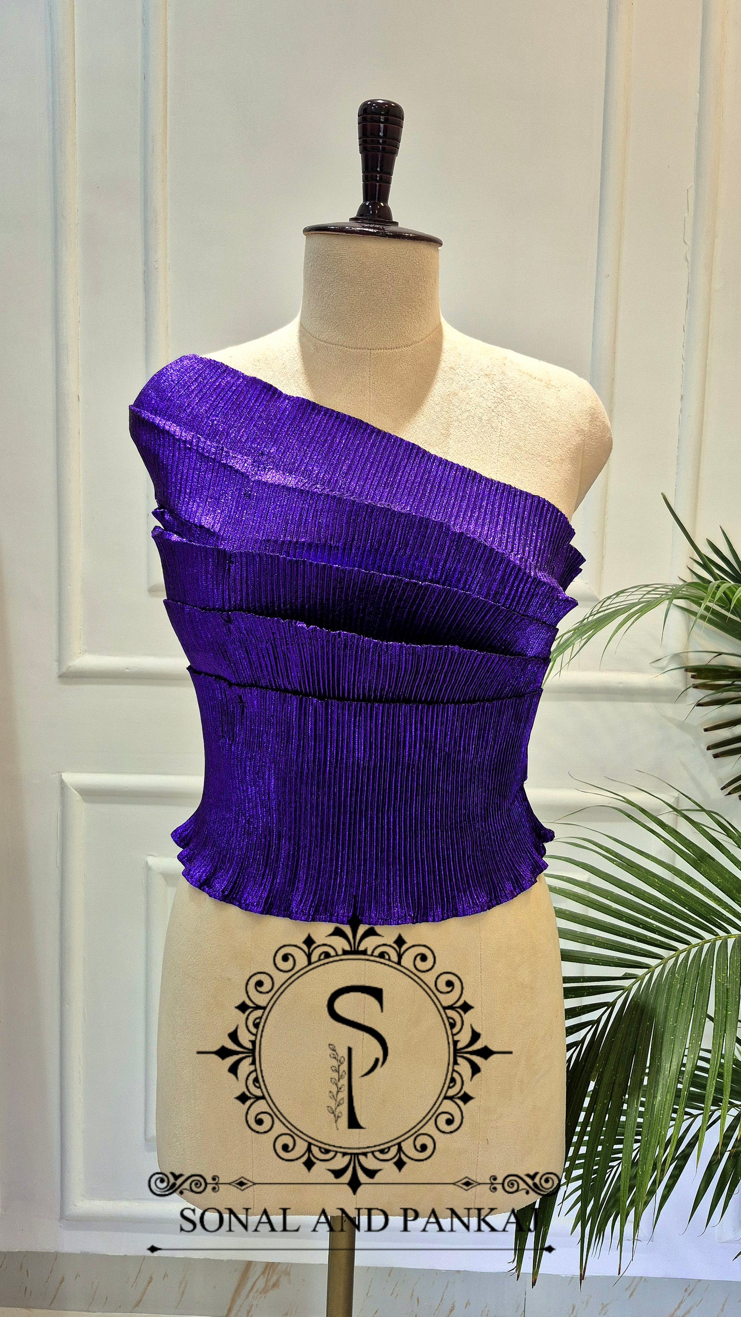 Desi Girl Vibe - Purple Stretchable Top Only - SA01731 (Without Saree)