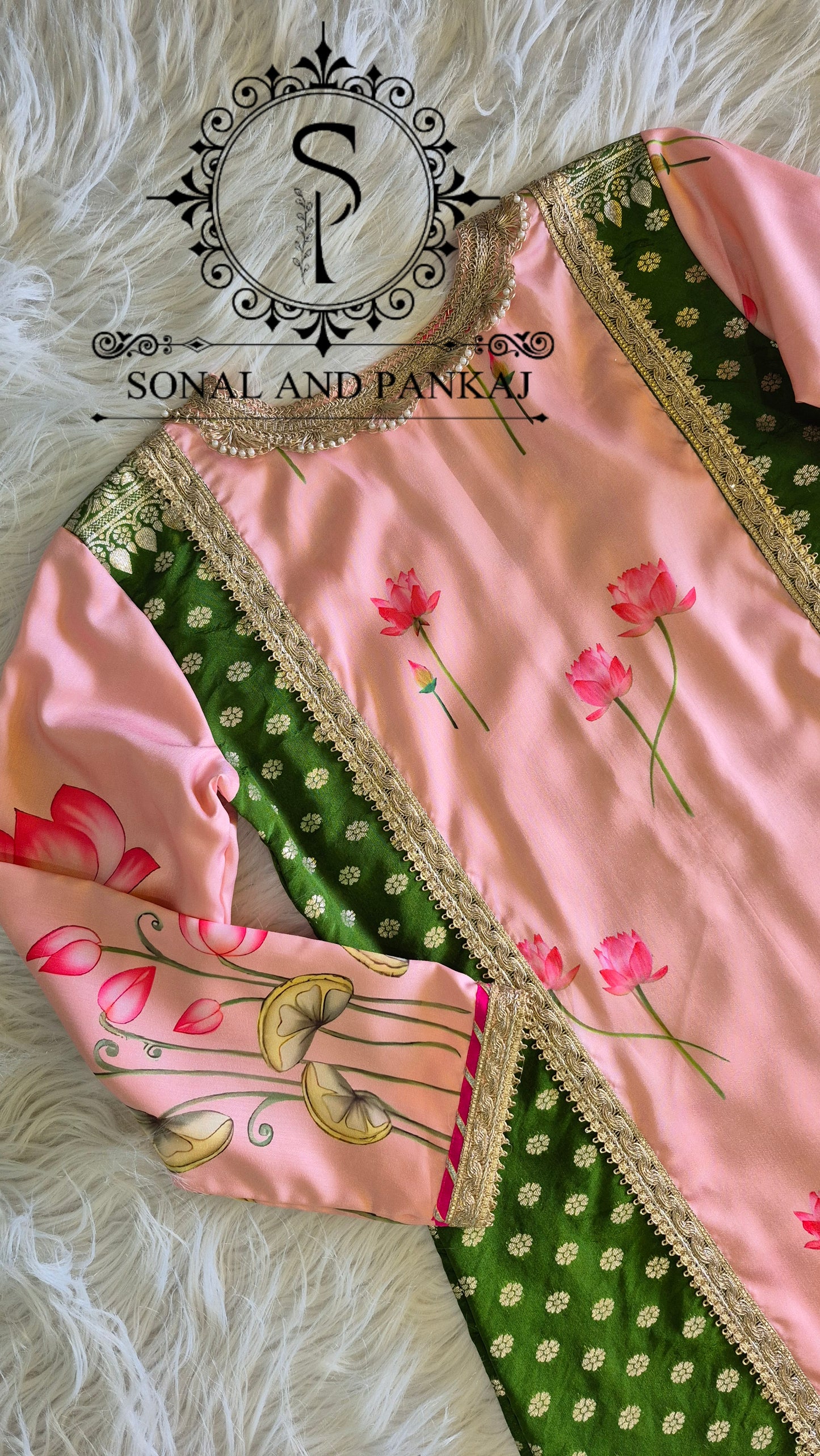 The Peach Pichwai Vrindavan Suit - SU01762