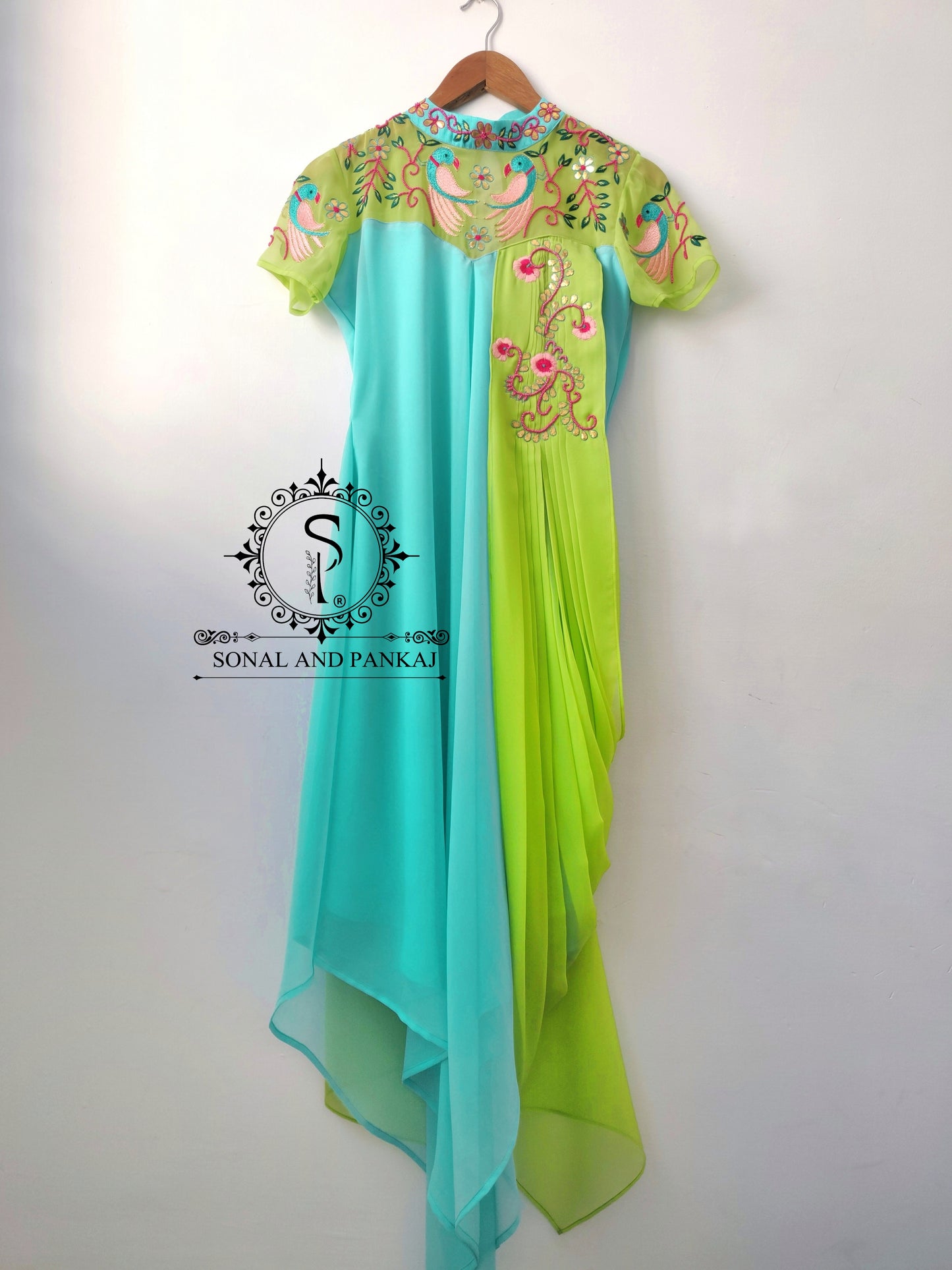 Gorgeous Gotta Patti Hand Embroidered Drape Kurti - RW01462