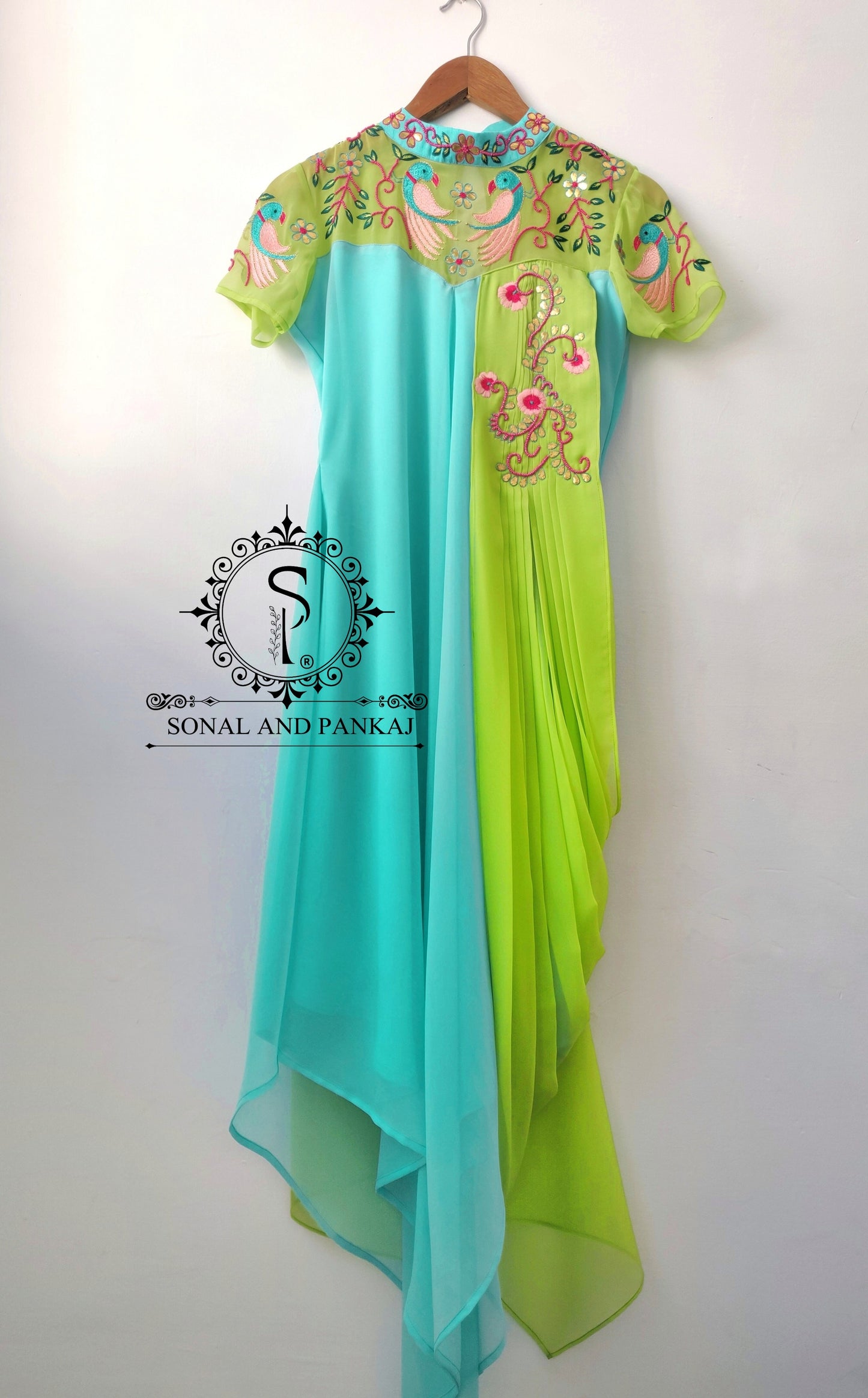 Gorgeous Gotta Patti Hand Embroidered Drape Kurti - RW01462