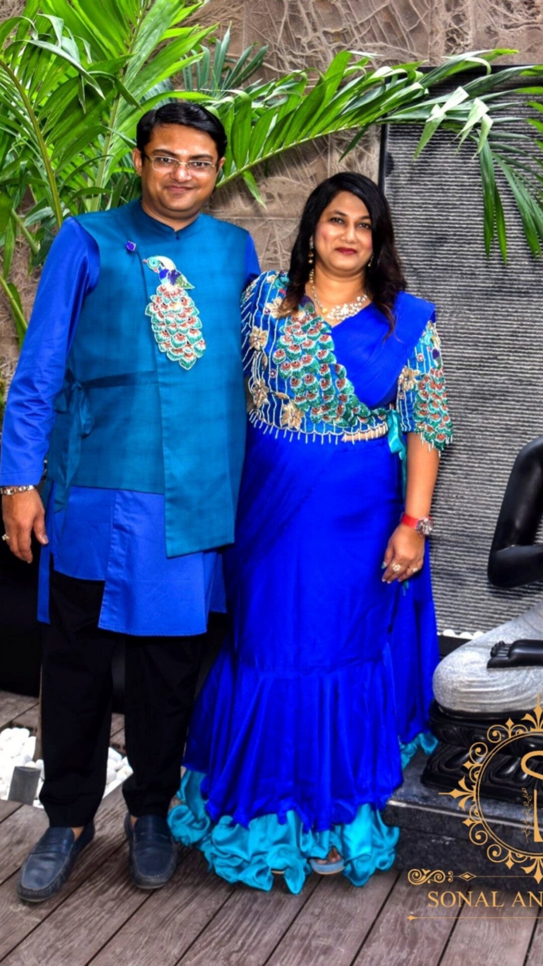 3d Peacock Embroidery Jacket Style Blouse With Ready To Wear Ruffle Saree - SA00727