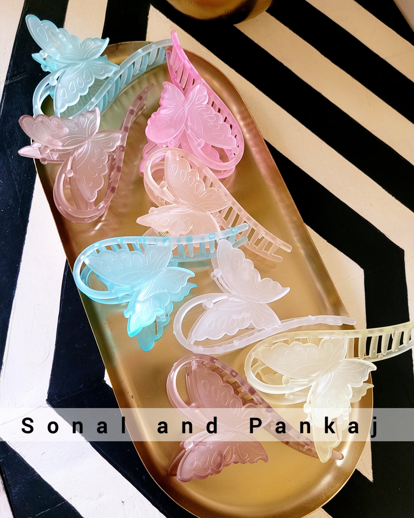 Blissful Butterfly Hair Claw Clip - Translucent (Pack Of 2) - HB01289
