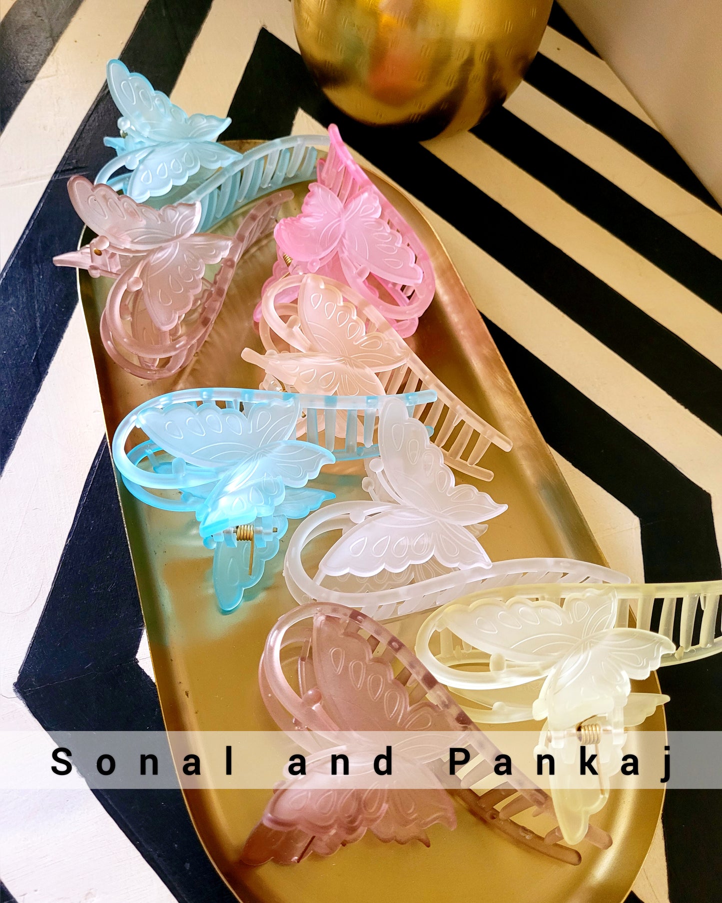 Blissful Butterfly Hair Claw Clip - Translucent (Pack Of 2) - HB01289