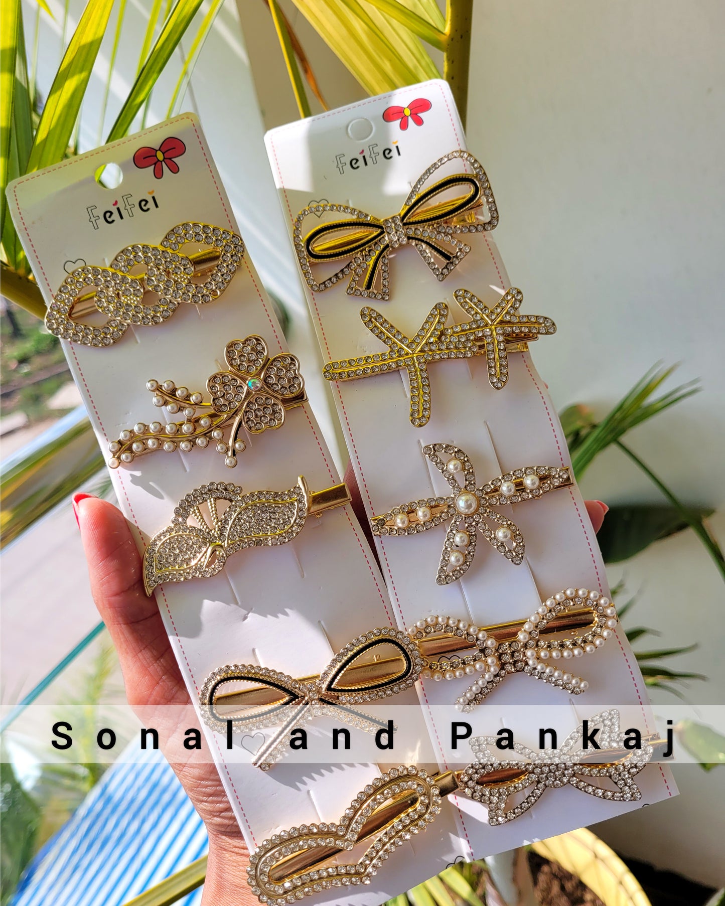 Collection de pinces à cheveux élégantes (paquet de 5 pinces) - CC01293
