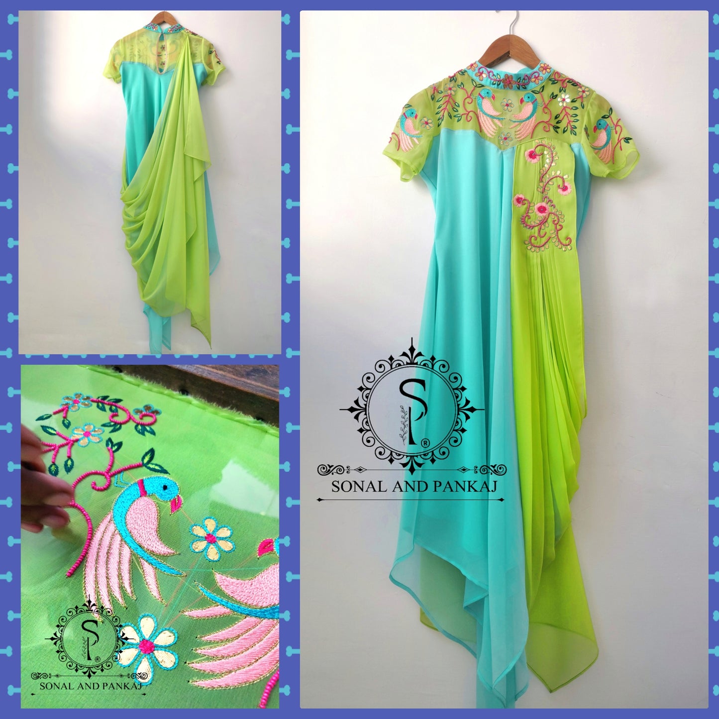 Gorgeous Gotta Patti Hand Embroidered Drape Kurti - RW01462