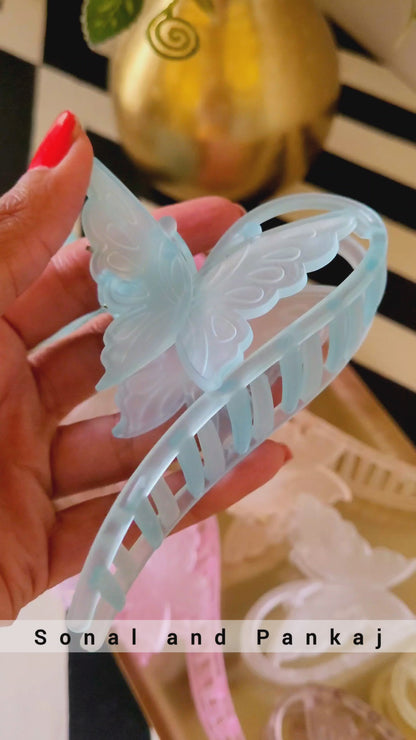 Blissful Butterfly Hair Claw Clip - Translucent (Pack Of 2) - HB01289