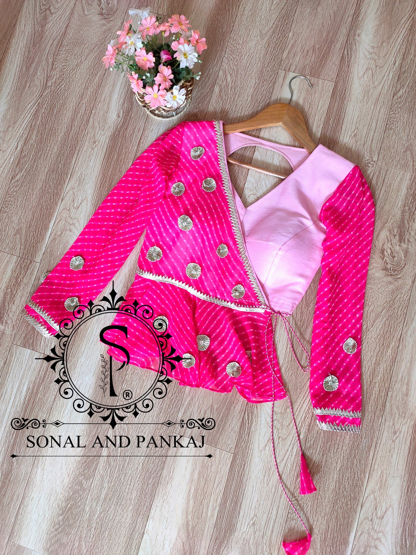 Mothra Peplum Jacket Style Blouse With Saree - SA00539
