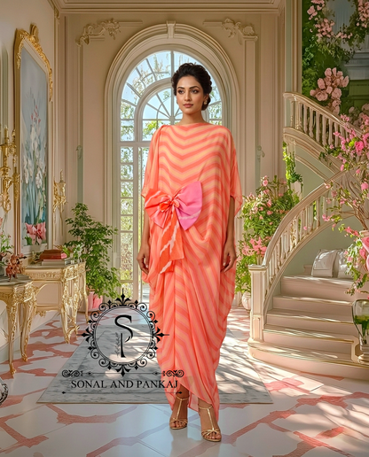Caftan bleu à imprimé floral - RW01098