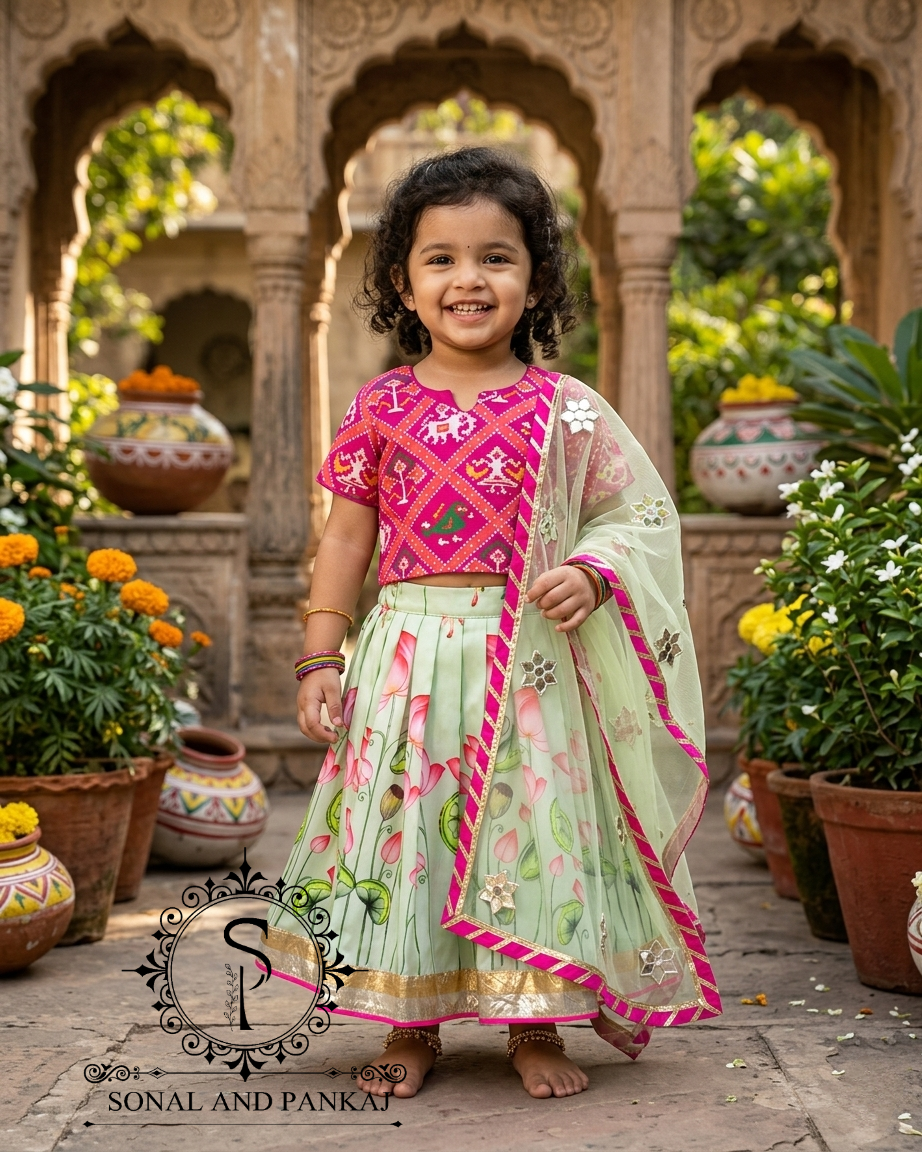 Magnifique Lehenga et chemisier de notre collection Traditions of India - LH00370