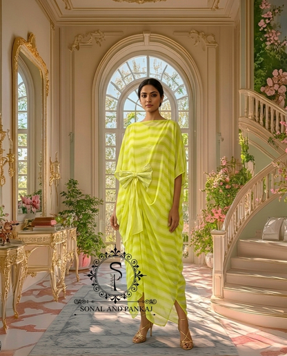 Caftan bleu à imprimé floral - RW01098