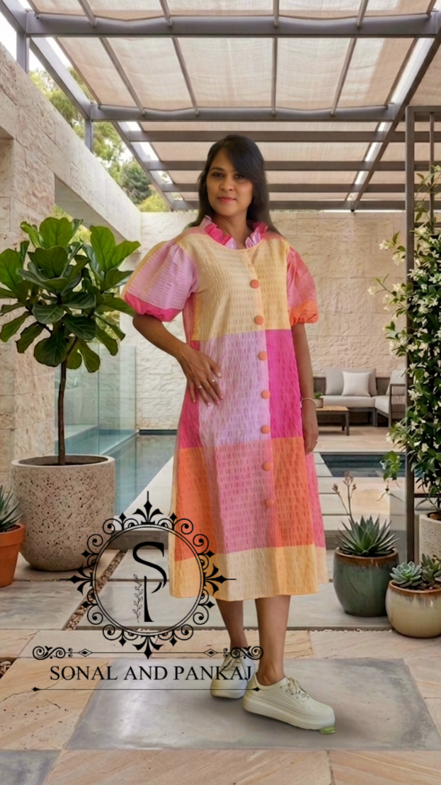 Caftan bleu à imprimé floral - RW01098