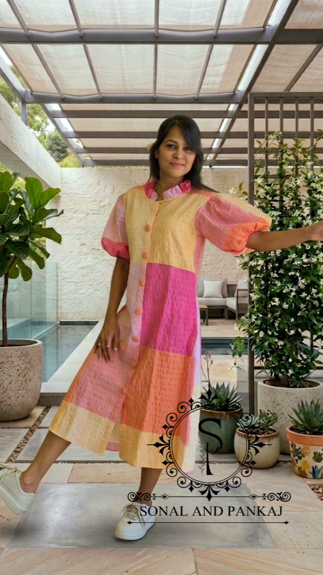 Caftan bleu à imprimé floral - RW01098
