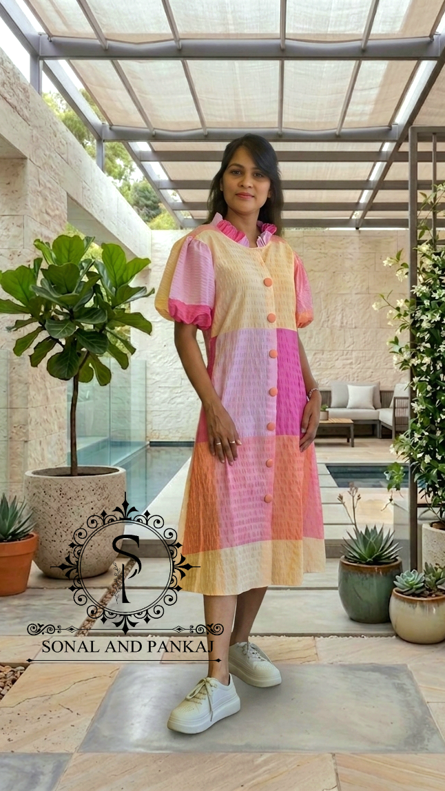 Caftan bleu à imprimé floral - RW01098