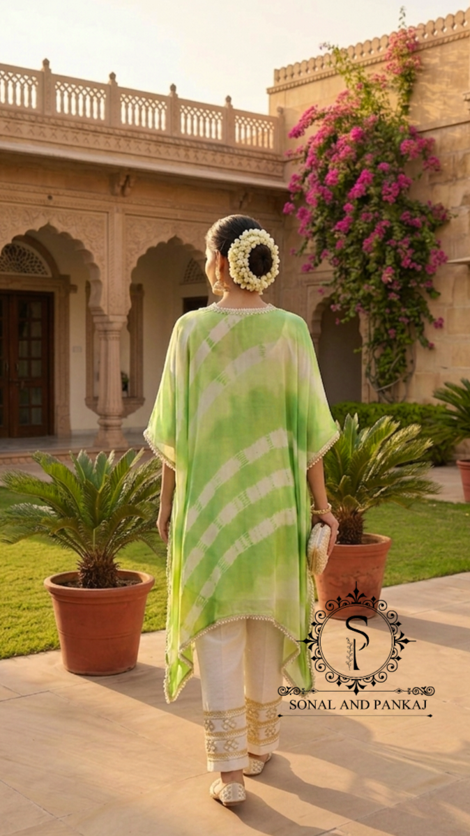 Caftan bleu à imprimé floral - RW01098