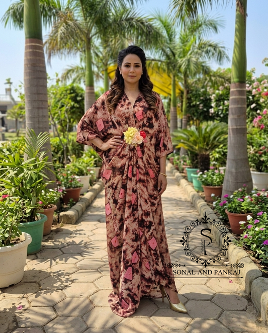 Pushpa - The Designer Shibori Kaftan On Sale - RW01657