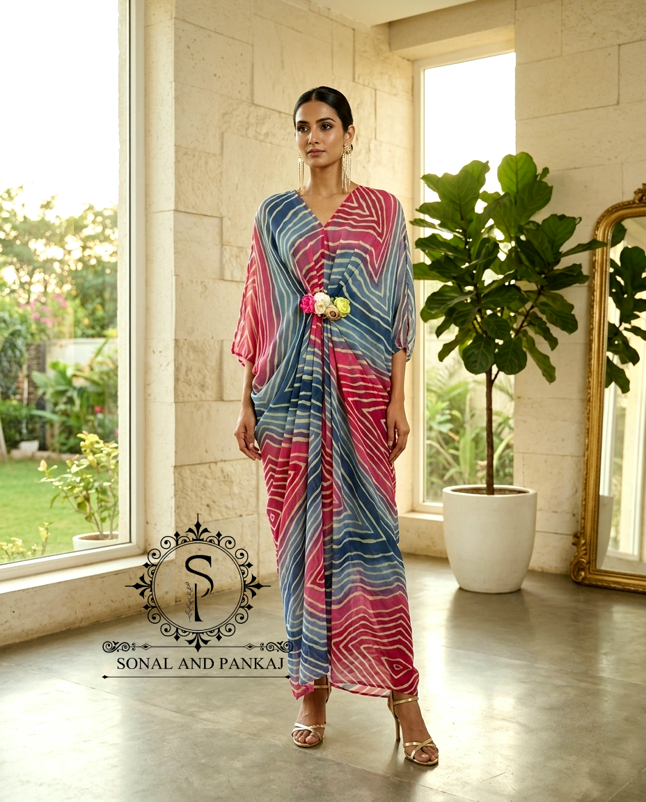 Pushpa - The Designer Leheriya Kaftan - RW01749