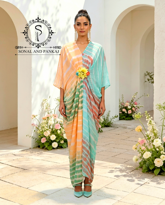 Pushpa - The Designer Leheriya Kaftan - RW01748