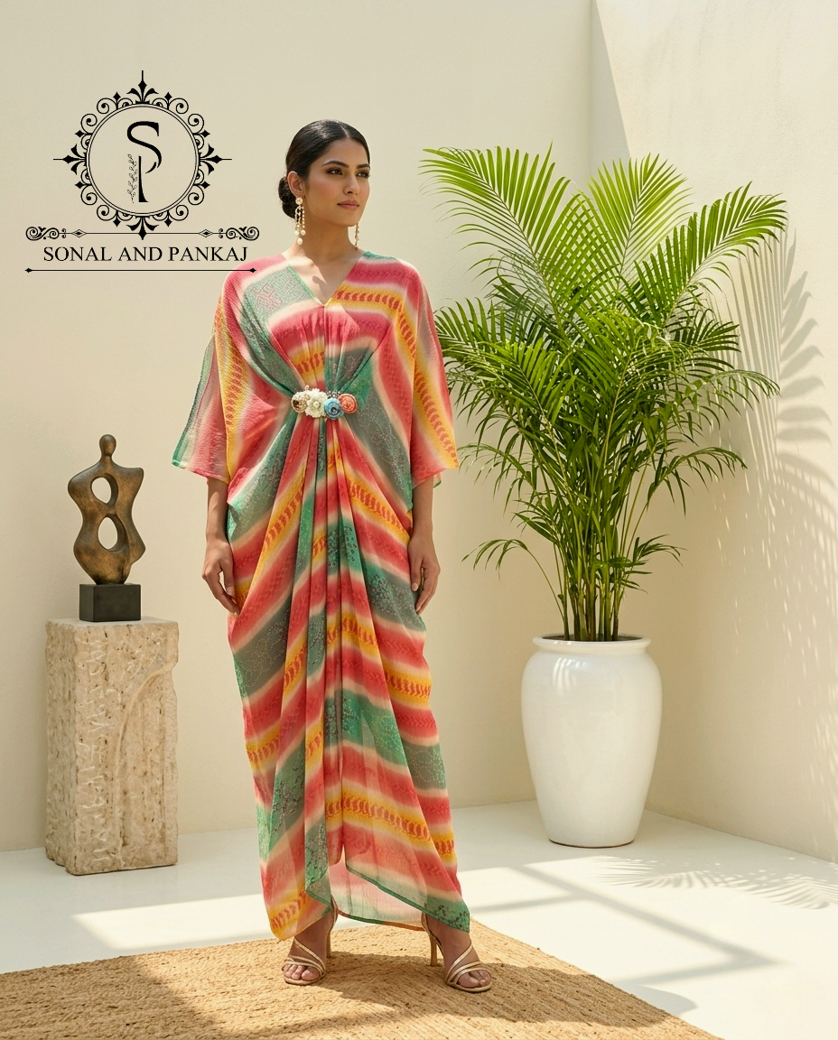 Pushpa - The Designer Leheriya Kaftan - RW01759