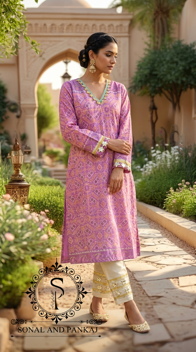Patola Kudi - Kurti & Pants On Sale - SU01765(Lavender)