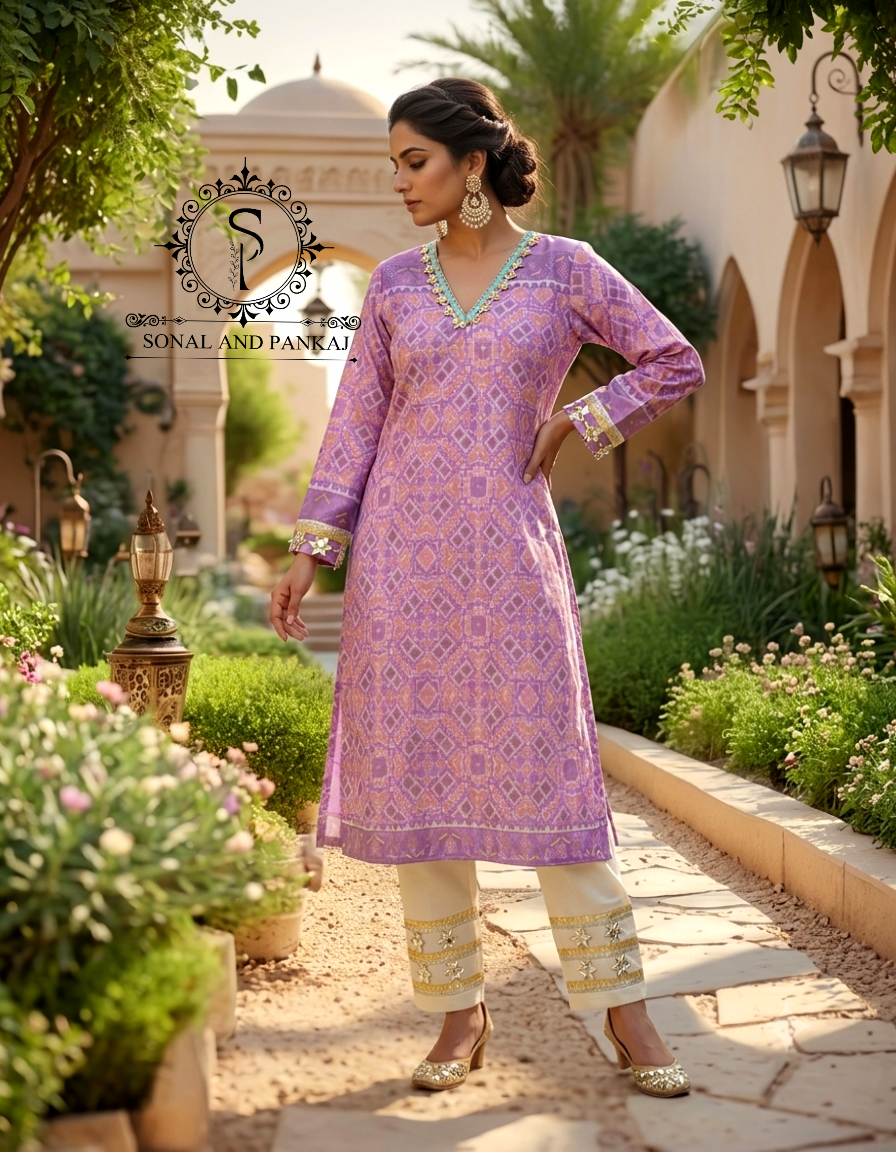Patola Kudi - Kurti & Pants On Sale - SU01765(Lavender)