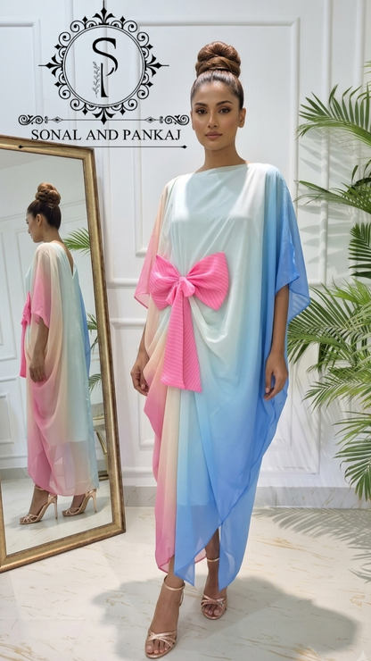 Rangrez - The Designer Ombre Kaftan - RW01768(Sky Blue)