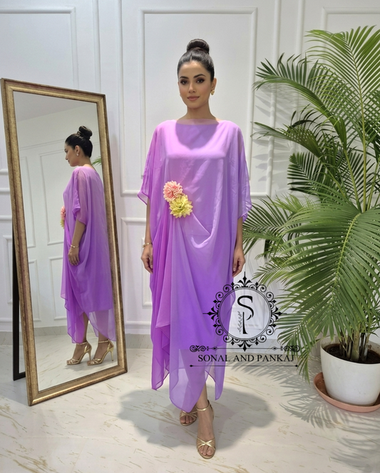Rangrez - The Designer Ombre Kaftan On Sale - RW01770(Lavender)