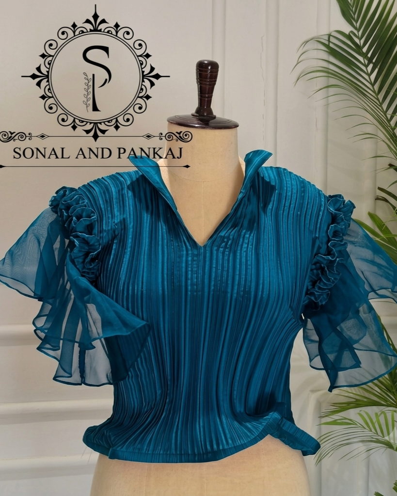 Peacock Stretchable Top - BL01787 (Only Top)