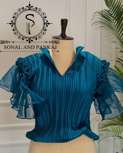 Peacock Stretchable Top - BL01787 (Only Top)