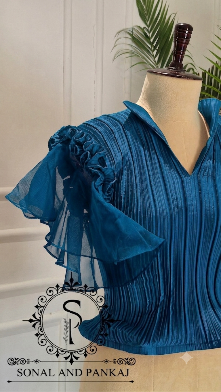 Peacock Stretchable Top - BL01787 (Only Top)