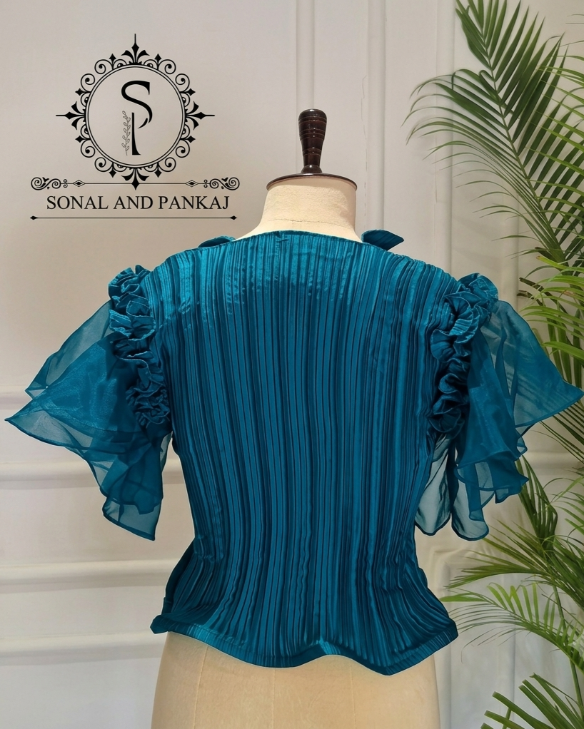 Peacock Stretchable Top - BL01787 (Only Top)