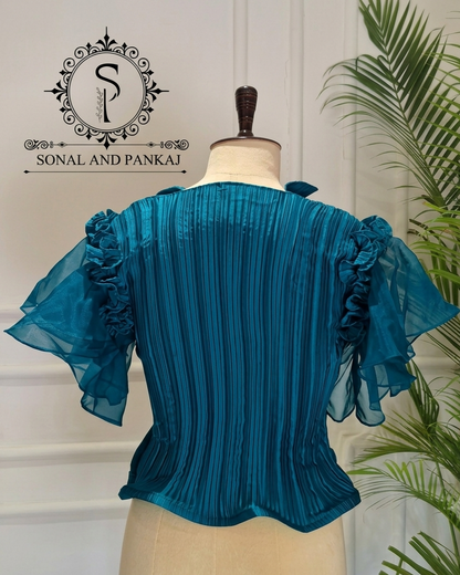 Peacock Stretchable Top - BL01787 (Only Top)