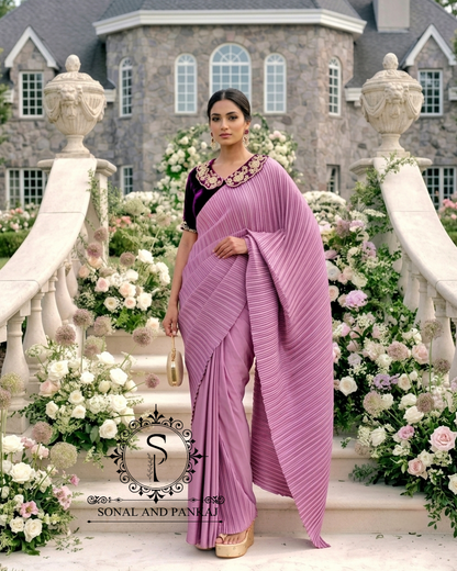 Retro Romance Saree & Blouse Set - SA01805