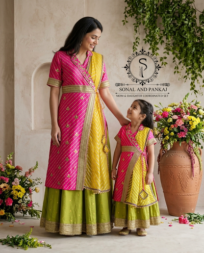 Traditions Of India Moothra Print Indowestern Mother-Daughter - MD01817