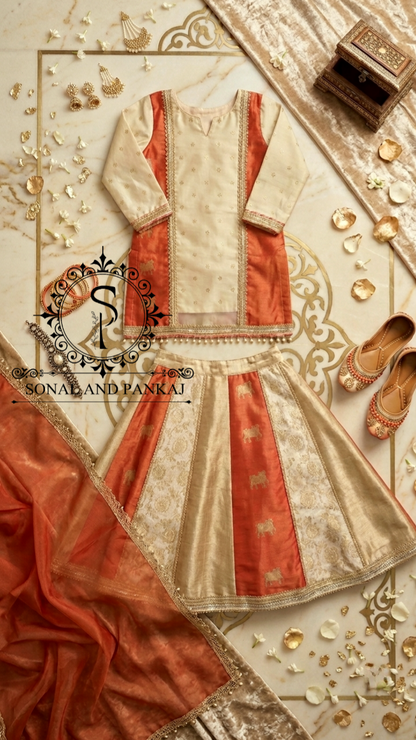 Reflections of Banaras Indowestern Kids Lehenga - KD01832