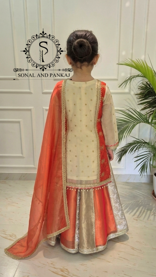 Reflections of Banaras Indowestern Kids Lehenga - KD01832