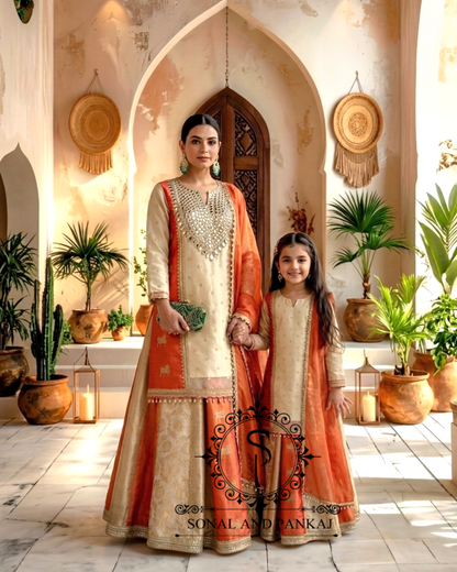 Reflections of Banaras Indowestern Mother-Daughter Lehenga - MD01833