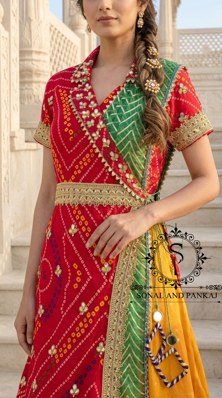 Traditions Of India Bandhani Print Indowestern Mother-Daughter Dress - MD01838